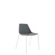 Polypropylene Shell Chair With Upholstered Seat Pad and 4-Leg White Steel Frame